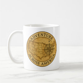 Caneca De Café Aventura Pela Arte Do Mapa De Vintagem Da América