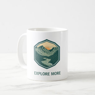 Caneca De Café Aventura Personalizada de Montanha Retro ao Ar Liv