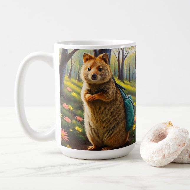 Caneca De Café Aventuras de varejo: Mama Quokka vai Comprar (Com Donut)