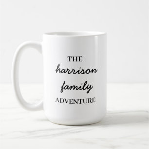 Caneca De Café Aventuras Familiares Original Minimalista Moderna 