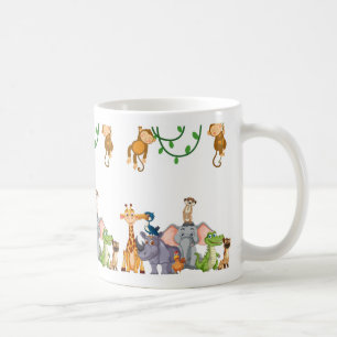 Caneca De Café Aventuras Selvagens: Animais Jovens na Selva