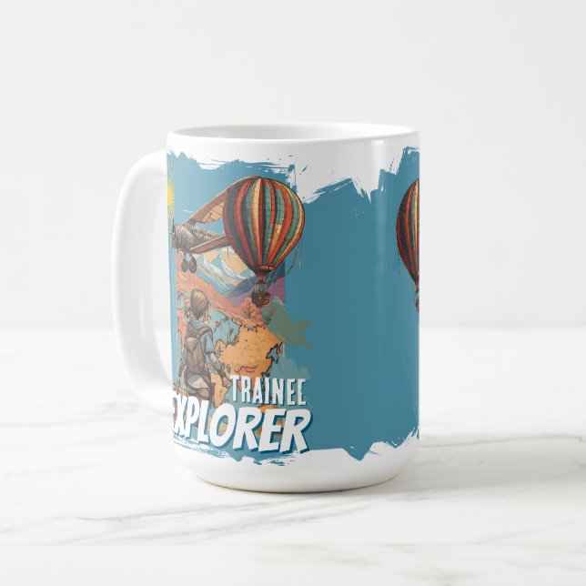 Caneca De Café Aventureira em Treinamento Menina (Frente Esquerda)