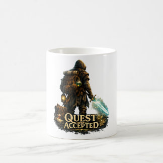 Caneca De Café Aventureiro de Fantasia Aceitou a Missão