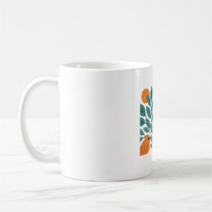 Caneca De Café Aves da Natureza Moderna - Herões Estilizados e Av