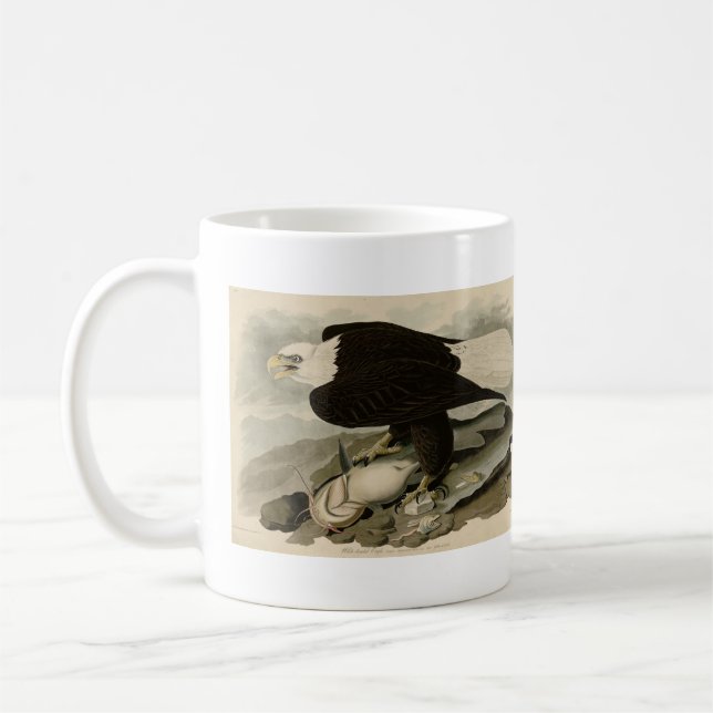 Caneca De Café Aves de Audubon com cabeça branca (Águia Balda) da (Esquerda)