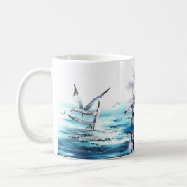 Caneca De Café Aves De Barcos De Fuga