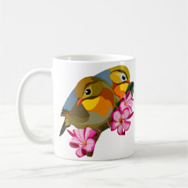 CANECA DE CAFÉ AVES DE LEIOTRÓTIX COM PELO VERMELHO