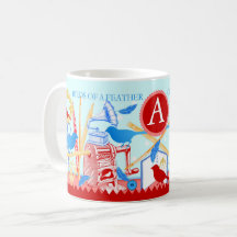 Aves de um Artesanato de penas Juntas de Mug Aqua
