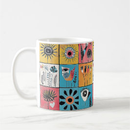 Caneca De Café Aves e abstrato
