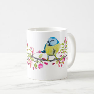 Caneca De Café Aves e Flores, Linda Lata Delicada