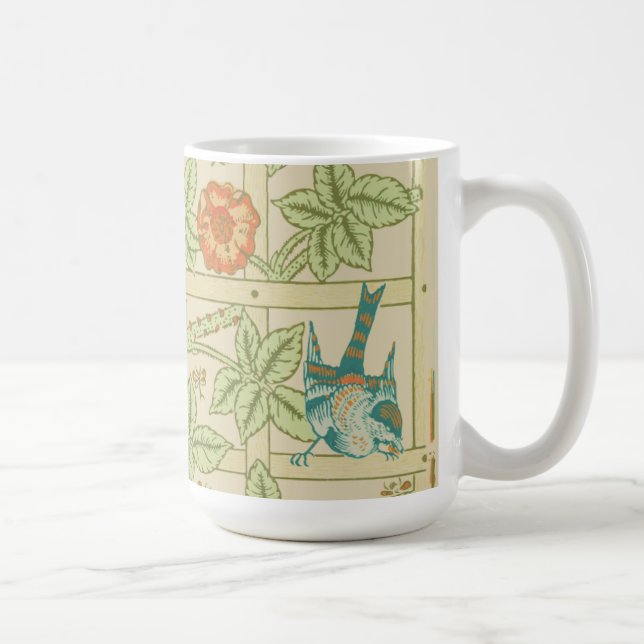 Caneca De Café Aves e Flores Trellis William Morris (Direita)