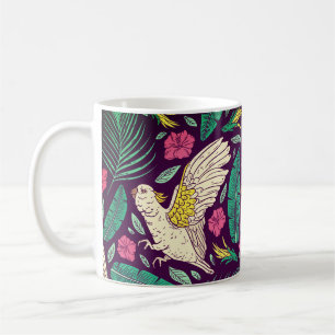 Caneca De Café Aves exóticas do padrão do paraíso 