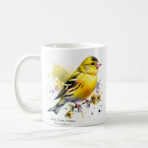 Caneca De Café Aves no quintal/Fita amarela