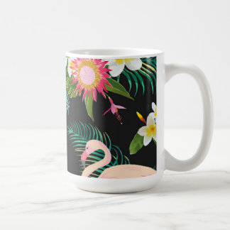 Caneca De Café Aves Tropicais Flores Flamingo Watery Paisagem