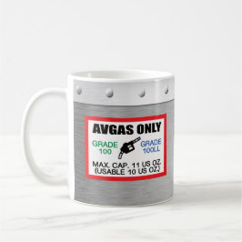 Caneca De Café AVGAS/Combustível de 100LL apenas de 11 oz