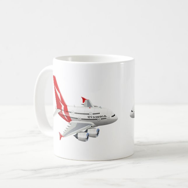 Caneca De Café Avião de animação (Frente Esquerda)