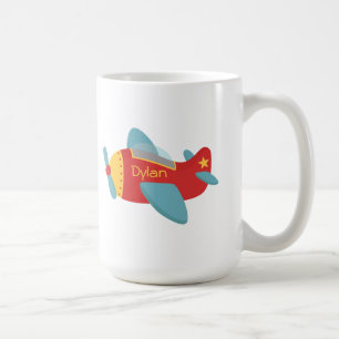 Caneca De Café Avião de desenho animado colorido e adorável