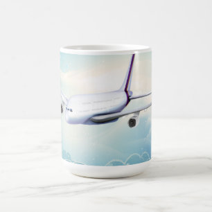 Caneca De Café Avião de passageiros dobro do jato da plataforma
