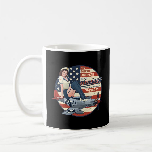 Caneca De Café Avião P51 Mustang Para Wwii Up (Esquerda)