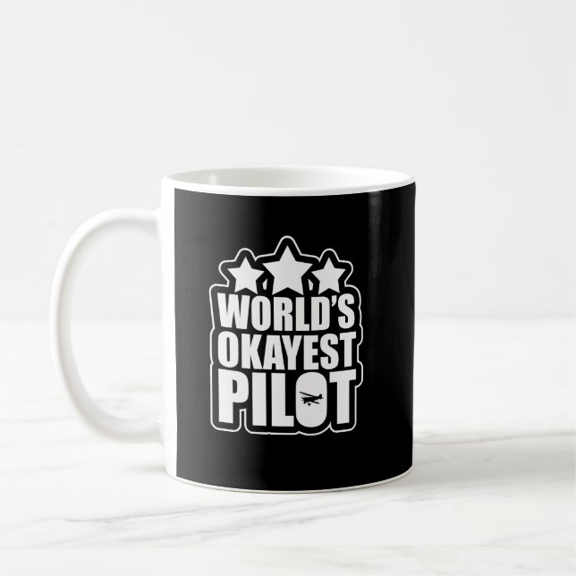 Caneca De Café Avião Piloto de Okayest do Mundo Engraçado (Esquerda)