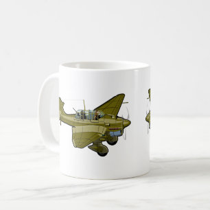 Caneca De Café Avião retrógrado de desenho animado