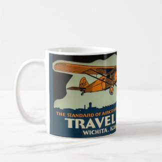 Caneca De Café Avião Vintage Travel Air, Wichita a Capital Aérea