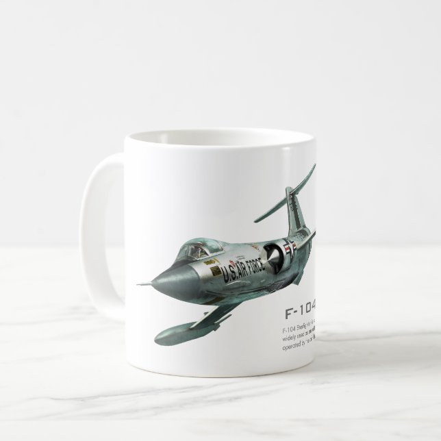 Caneca De Café Aviation Art Mug "F-104 Starfighter" (Frente Esquerda)