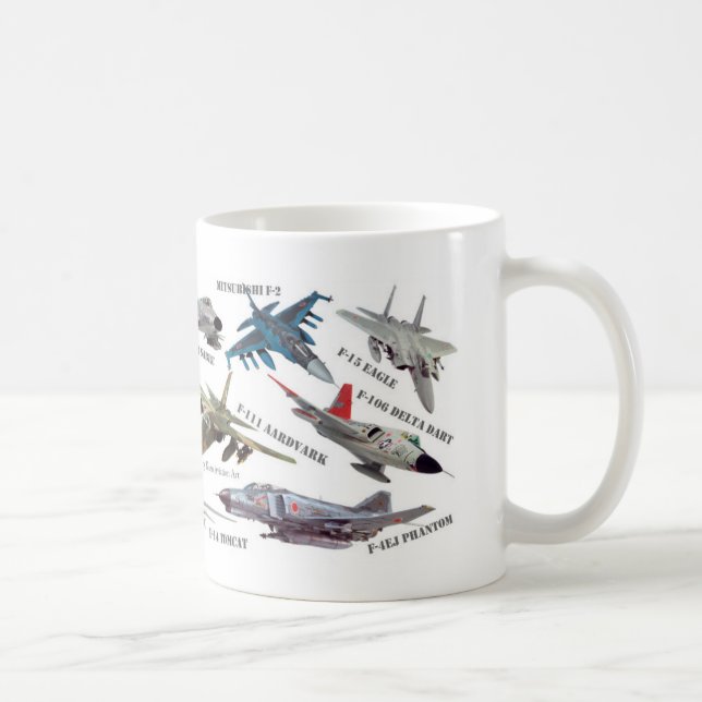 Caneca De Café Aviation Art mug "Jet fighter"ジェット戦闘機のマグカップ (Direita)