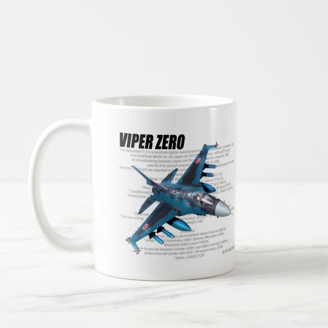 Caneca De Café Aviation Art mug "Mitsubishi F-2 Viper Zero" (Esquerda)