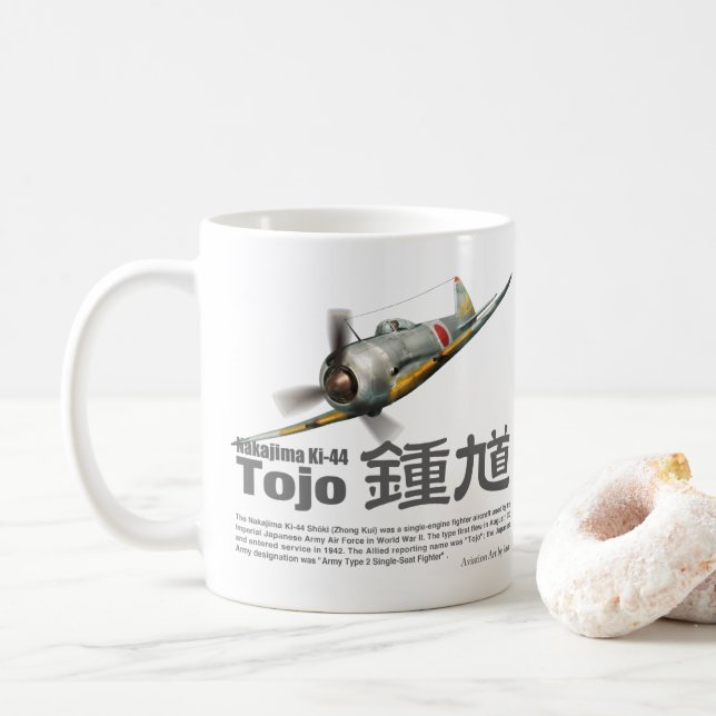 Caneca De Café Aviation Art mug "Nakajima Ki-44 Tojo" (Com Donut)