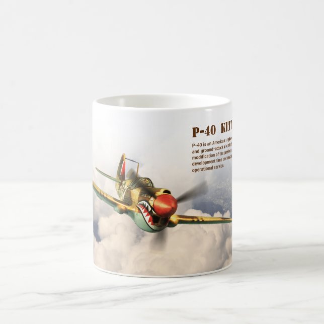 Caneca De Café Aviation Art Mug "P-40  Kittyhawk" (Centro)