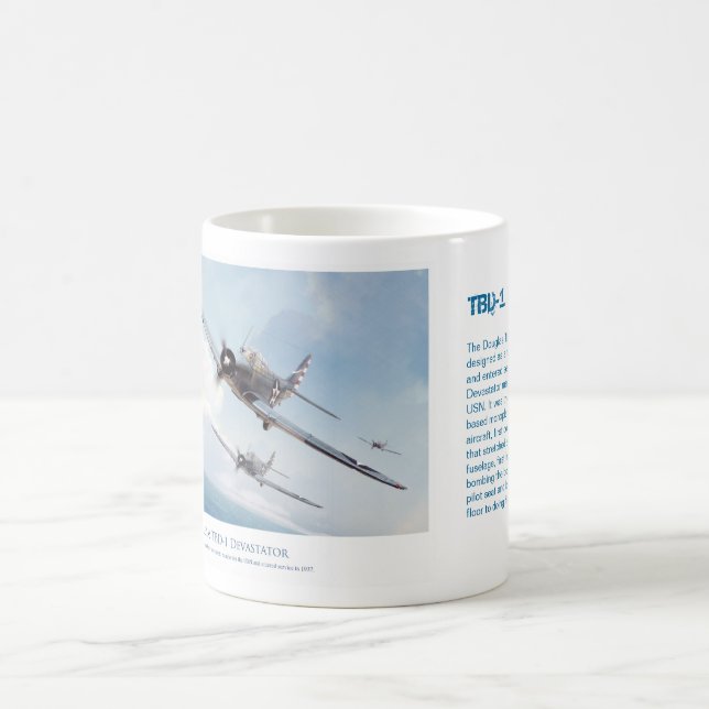 Caneca De Café Aviation art mug "TBD-1 Devastator" (Centro)