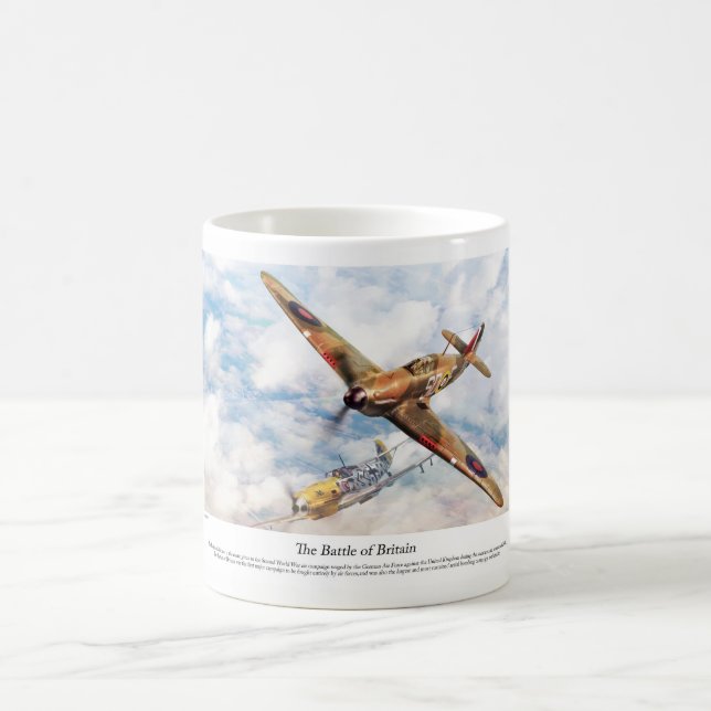 Caneca De Café Aviation Art Poster "Hawker Hurricane" (Centro)