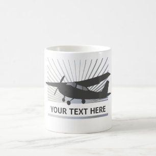 Caneca De Café Aviões altos da asa - texto feito sob encomenda