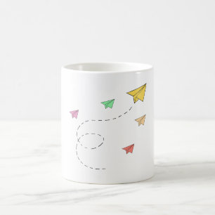 Caneca De Café Aviões de papel voador