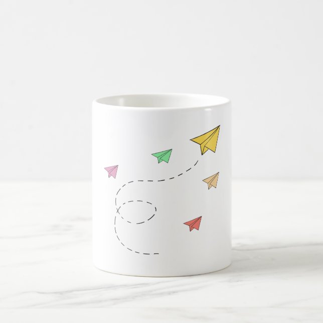 Caneca De Café Aviões de papel voador (Centro)