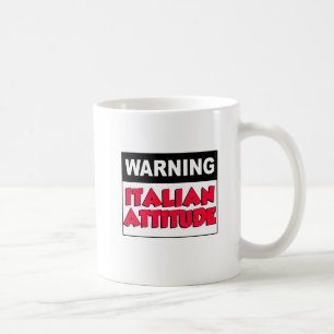 Caneca De Café Aviso ao italiano Attitude Mug