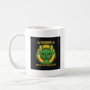 Caneca De Café Aviso Bulldog Francês Gás e Beijos Perigo Desig