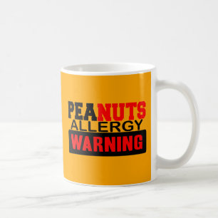 Caneca De Café Aviso da alergia dos amendoins