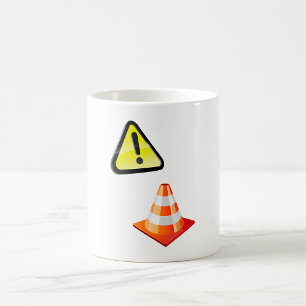 Caneca De Café Aviso de Cone de Tráfego de Precaução