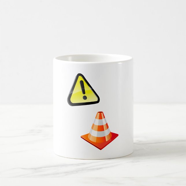 Caneca De Café Aviso de Cone de Tráfego de Precaução (Criador carregado)