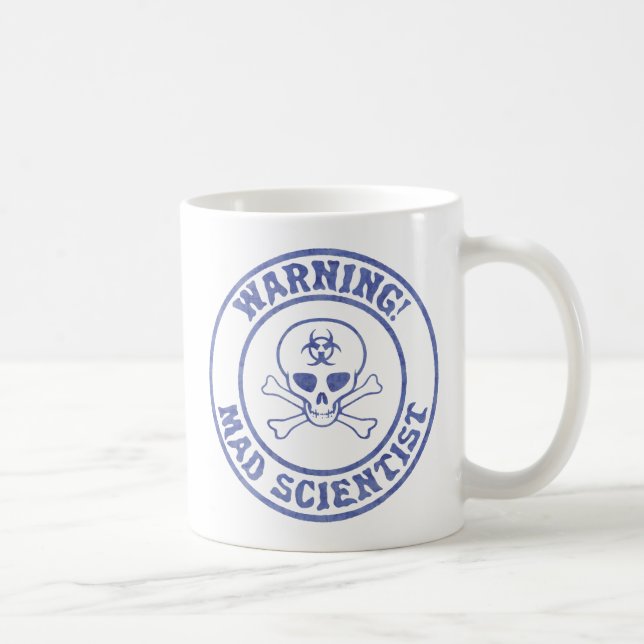 Caneca De Café Aviso do Mad Scientist (Direita)