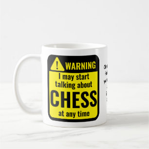 Caneca De Café Aviso engraçado personalizado de xadrez