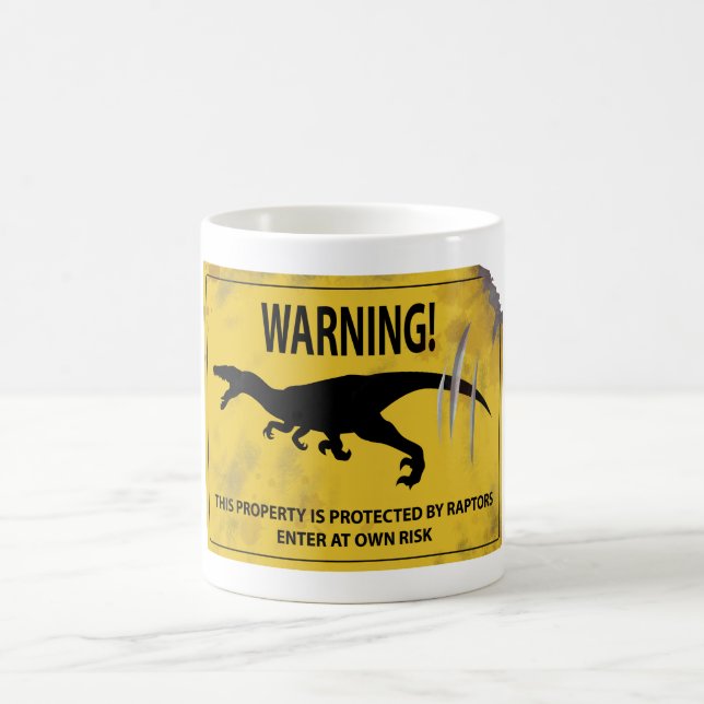 Caneca De Café Aviso! Esta Propriedade está Protegida por Raptore (Centro)