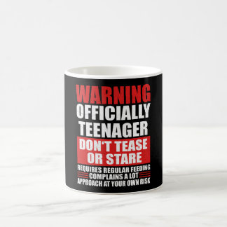 Caneca De Café Aviso Oficialmente Adolescente