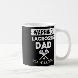 Caneca De Café Aviso Papai de Lacrosse Grita Engraçado Lax Esport