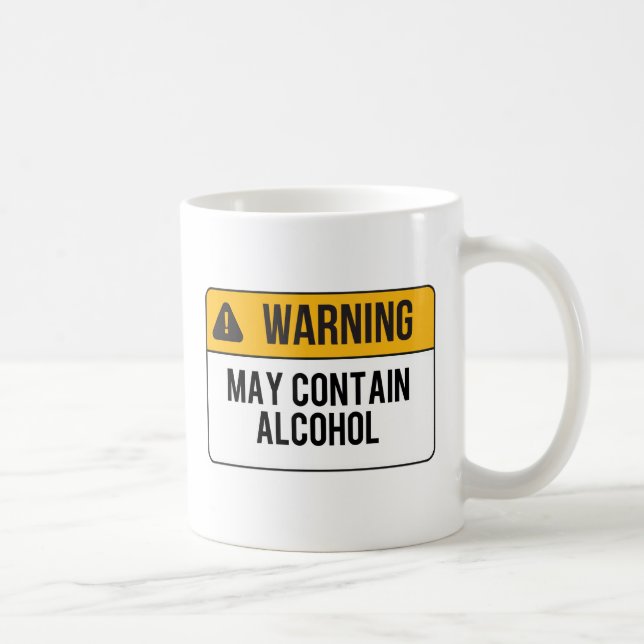 Caneca De Café Aviso - pode conter o álcool (Direita)