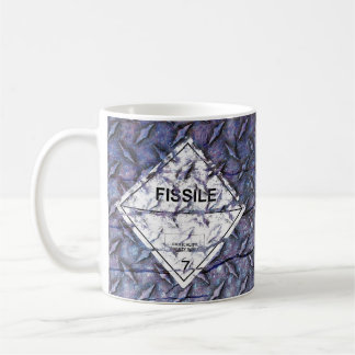 Caneca De Café Aviso! Sinais de materiais cindíveis cortados -