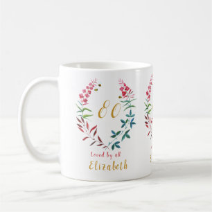 Caneca De Café Avó 80 Birthday Floral Adicione Seu Nome