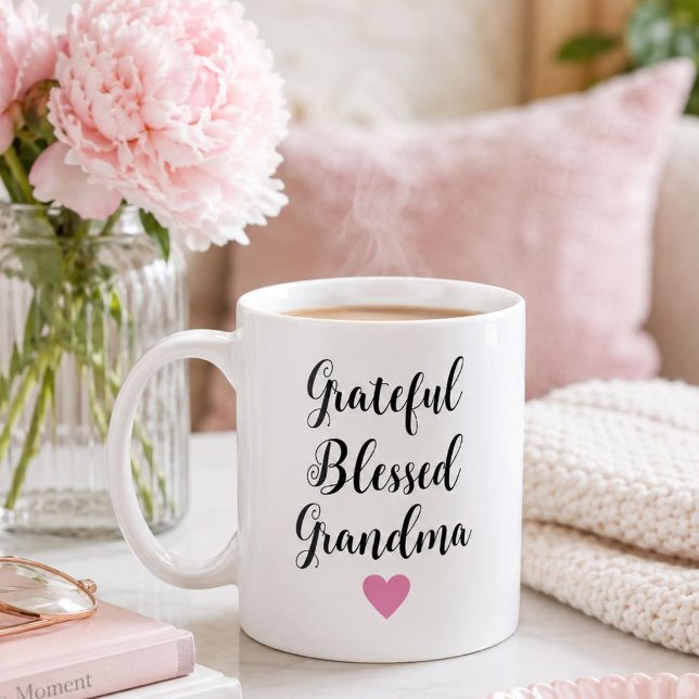 Caneca de Café Avó Abençoada e Grata Personalizada (Criador carregado)